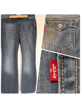 Levi's Red Tab 545 Low Boot Cut Denim Jeans Black Lbl Vintage Style Y2K Western